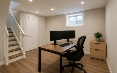 Sous-sol en bureau: un exemple de rénovation réussi