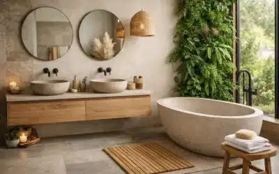 Tendances salle de bain 2026 matériaux durables